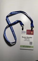 My Orthopaedic Trauma Association 2026 Annual Meeting badge and lanyard, marked Student.